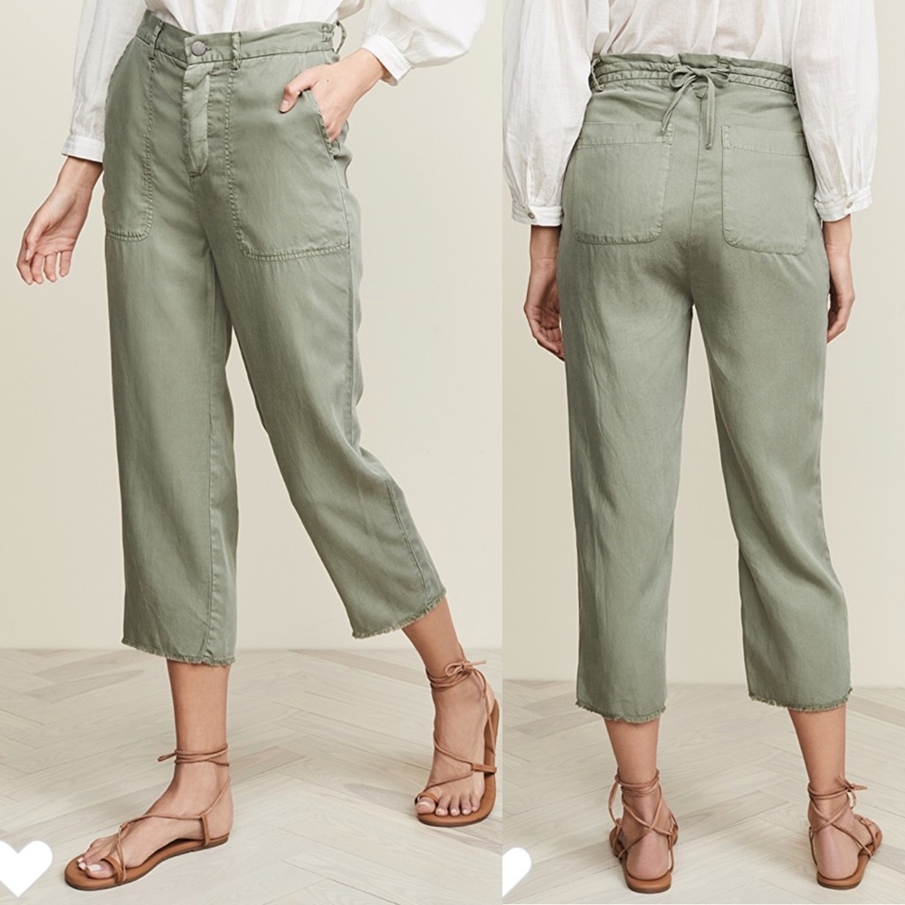 DL1961 green Lorimer High Waist Straight Leg Ankle Pants